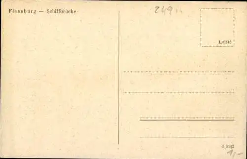 Ak Flensburg in Schleswig Holstein, Hafenansicht, Boote, Kran, Wasseroberfläche