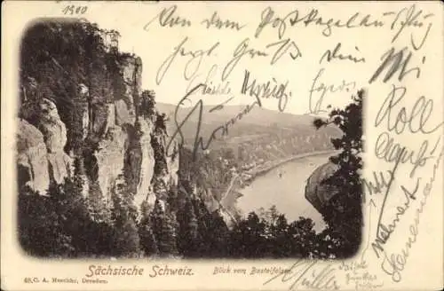 Ak Lohmen Sächsische Schweiz, Bastei