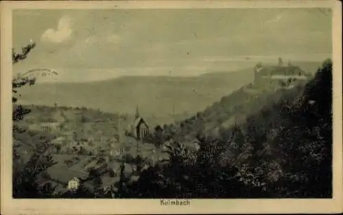 Ak Kulmbach in Oberfranken, Stadtansicht,  Burgen, hügelige Landschaft
