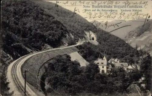 Ak Boppard am Rhein, Neue Hunsrückbahn, Zahnradbahn, Vorderes Mühltal