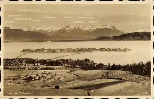 Ak Lindau Bodensee, Panüler Schrofen, Saruel, Falknis, Gallina, Schwarzhorn