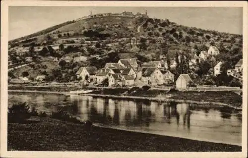 Ak Dilsberg Neckargemünd am Neckar, Berglandschaft, Häuser am Fluss, Dilsberg im Hintergrund