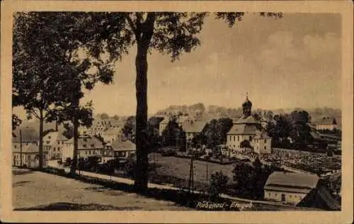 Ak Rübenau Marienberg im Erzgebirge Sachsen, Ansicht von  Häuser, Kirche, Bäume