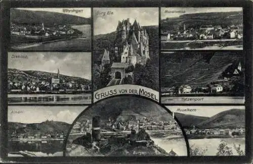 Ak Alken an der Mosel, Burg Elz, Dieblich, Moselkern, Hatzenport
