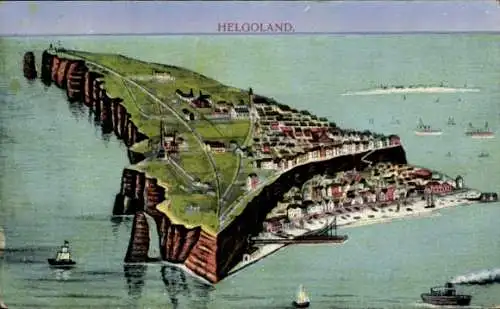 Ak Nordseeinsel Helgoland, Gesamtansicht