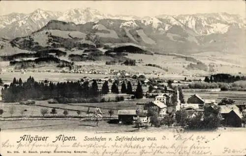 Ak Sonthofen im Oberallgäu Schwaben, Allgäuer Alpen, Sonthofen mit Seifriedsberg, Landschaft mit 