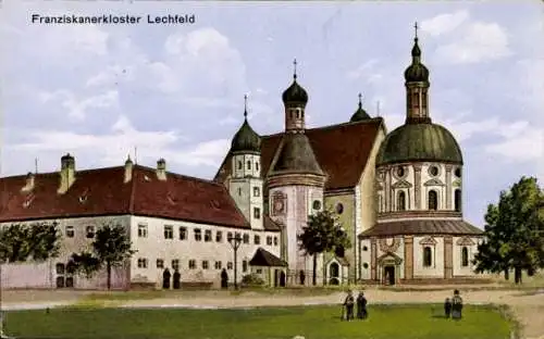 Ak Klosterlechfeld in Schwaben, Kloster Lechfeld, Franziskanerkloster,  Architektur, malerische L