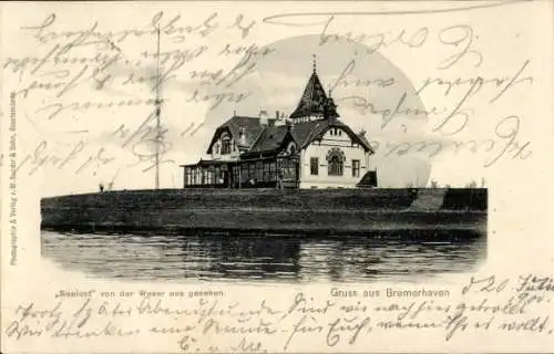 Ak Bremerhaven, Seelust von der Weser, Ansicht, Begrüßung, Fotografie