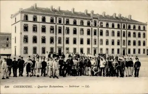 Ak Cherbourg Manche, Quartier Rochambeau, Gruppenbild