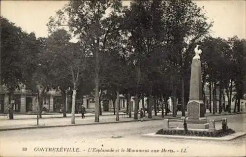 Ak Contrexéville Lothringen Vosges, Esplanade, Monument aux Morts,  Architektur, Stadtansicht