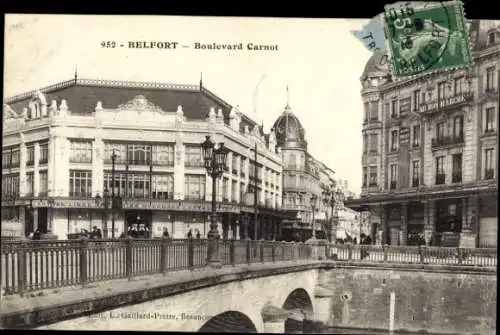 Ak Belfort Beffert Beffort Territoire de Belfort, Boulevard Carnot,  Gebäude, Straßenansicht, Brü