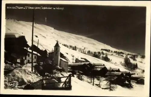 Ak Saint Véran Hautes Alpes, Interieur du village, Winter