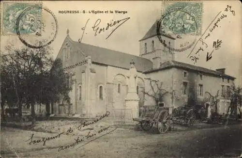 Ak Bouresse Vienne, Kirche und das Haus der Jungfrau