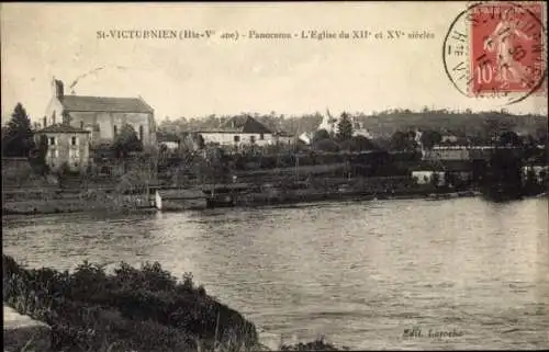 Ak Saint Victurnien Haute Vienne, Panorama, Kirche