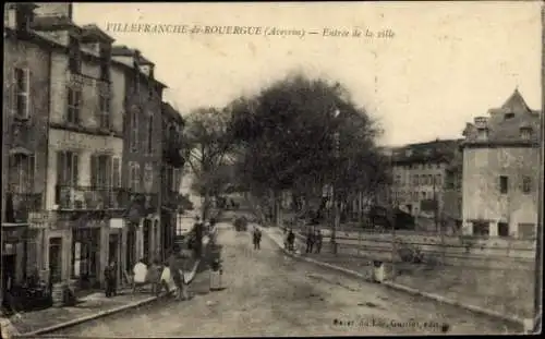 Ak Villefranche de Rouergue Aveyron, Ortseingang