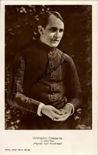 Ak Schauspieler Wilhelm Dieterle, Portrait, Autogramm