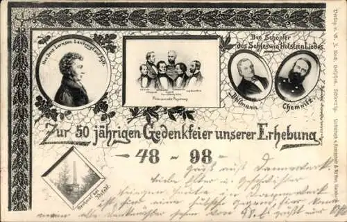 Ak 50jährige Gedenkfeier der Erhebung, Schöpfer der Schleswig-Holstein-Liedes