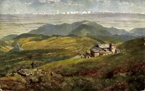Künstler Ak Soultz Sulz Elsass Haut Rhin, Grand Ballon, Großer Belchen,  Bergpanorama,