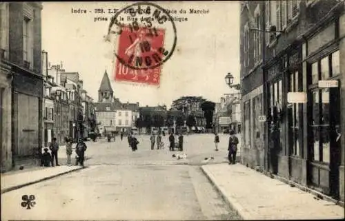 Ak Tours Indre et Loire, Marktplatz, Straße, Menschen,  Architektur
