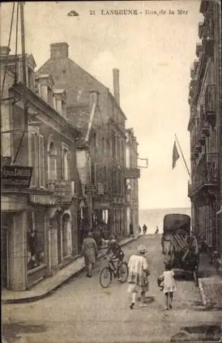 Ak Langrune Calvados, Rue de la Mer