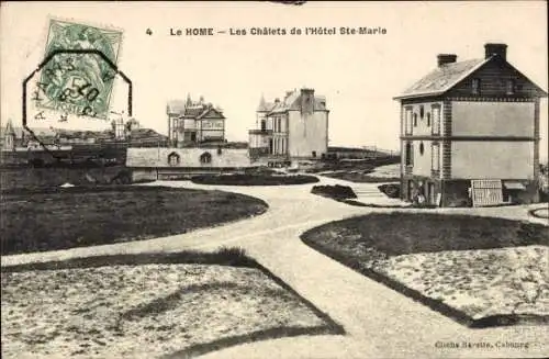 Ak Cabourg Calvados, Le Home, Les Chalets de l'Hôtel Ste-Marie, fotografie, 