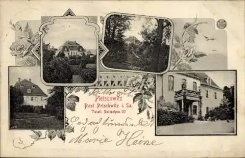 Ak Pietzschwitz in der Oberlausitz, Gesamtansicht, Villa