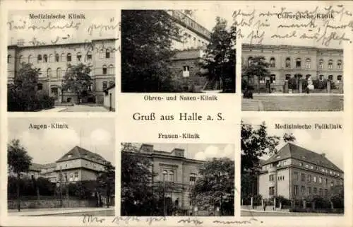 Ak Halle an der Saale, Medizinische Klinik, Chirurgische Klinik, Frauenklinik, Med. Poliklinik