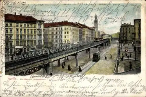 Ak Berlin Kreuzberg, Hochbahnhof Oranienstraße