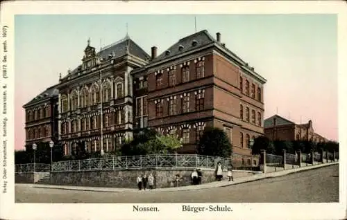 Golden Windows Leuchtfenster Ak Nossen in Sachsen, Bürger-Schule