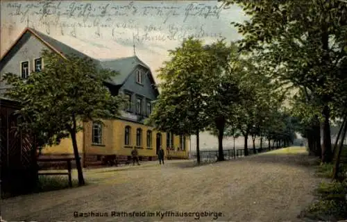Ak Rathsfeld Steinthaleben Kyffhäuserland in Thüringen, Gasthaus Rathsfeld