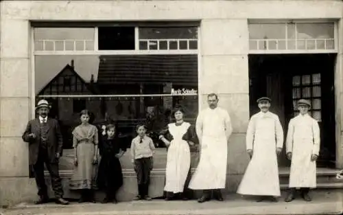 Foto Ak Herringen Hamm in Westfalen, Fleischerei Moritz Schindler