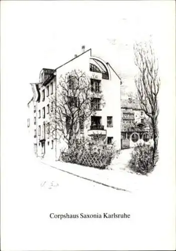 Studentika Ak Karlsruhe, Corps Saxonia, Corpshaus, Werderstraße 81
