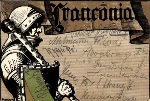 Studentika Künstler Ak Perkeo Aachen in Nordrhein Westfalen, Franconia, Ritter