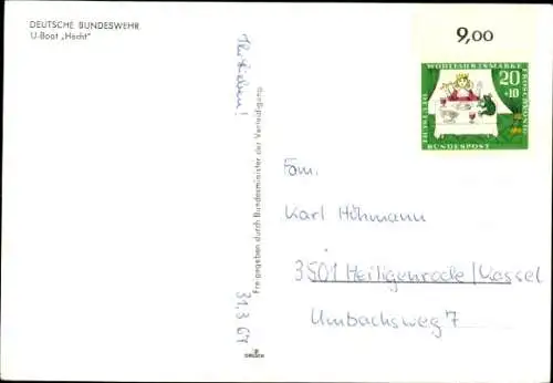 Ak Wik Kiel, Straße Knivsberg, U-Boot Hecht fährt an der Marinebasis Kiel vorbei