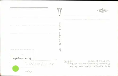 Ak Prinzessinnen Beatrix, Irene, Margriet und Marijke der Niederlande, Ankunft Prinz Bernhard 1950