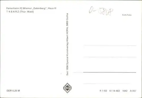 Ak Tabarz in Thüringen, Ferienheim IG Wismut Datenberg, Haus III