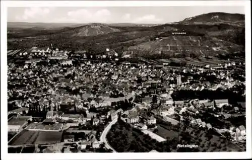 Ak Metzingen in Württemberg,  Neckar, Luftbild, Flonan, Weinberg