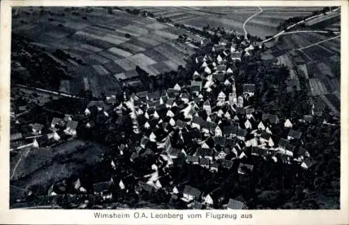 Ak Leonberg in Württemberg, Luftaufnahme von Wimsheim, Wohnhäuser, ländliche Landschaft