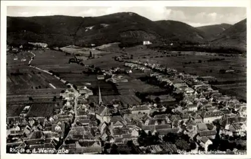 Ak Rhodt an der Weinstraße Rhodt unter Rietburg in der Pfalz, Luftaufnahme von Rhodt a. d. Weinst