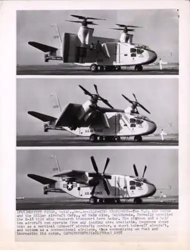 Foto Amerikanisches Militärflugzeug, Hiller Aircraft X-18, Senkrechtstarter