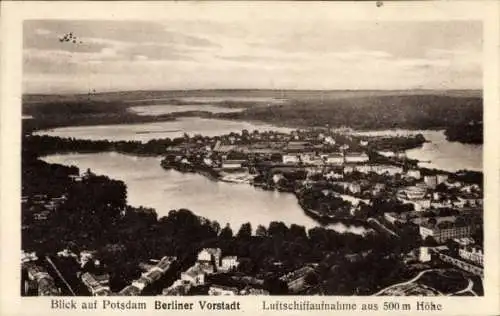 Ak Potsdam in Brandenburg, Berliner Vorstadt, Fliegeraufnahme aus Luftschiff