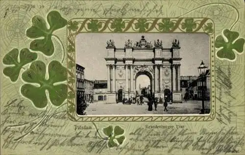 Präge Passepartout Ak Potsdam, Brandenburger Tor