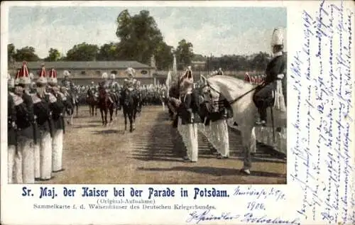 Ak Potsdam, Kaiser Wilhelm II. bei der Parade