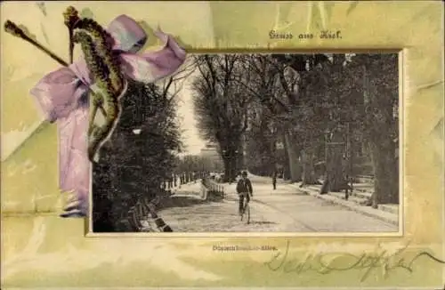 Präge Passepartout Ak Kiel, Düsternbrooker Allee