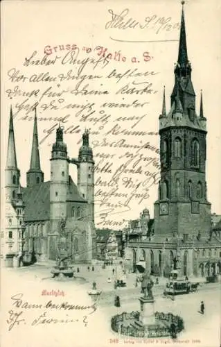 Ak Halle an der Saale, Marktplatz