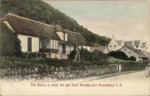 PC Muizenberg Kapstadt Südafrika, House in which the late Cecil Rhodes died