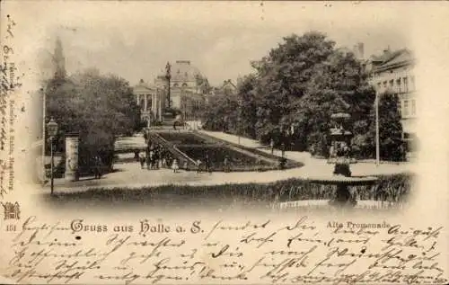 Ak Halle an der Saale, Alte Promenade