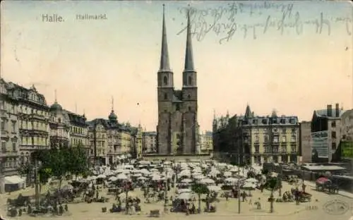 Ak Halle an der Saale, Hallmarkt