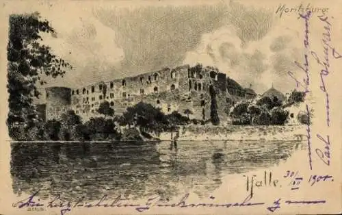 Künstler Ak Jander, Carl, Halle an der Saale, Moritzburg, Ruine