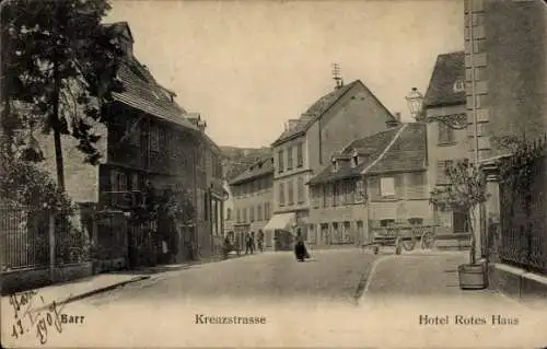 Ak Barr Elsass Bas Rhin, Kreuzstraße, Hotel Rotes Haus